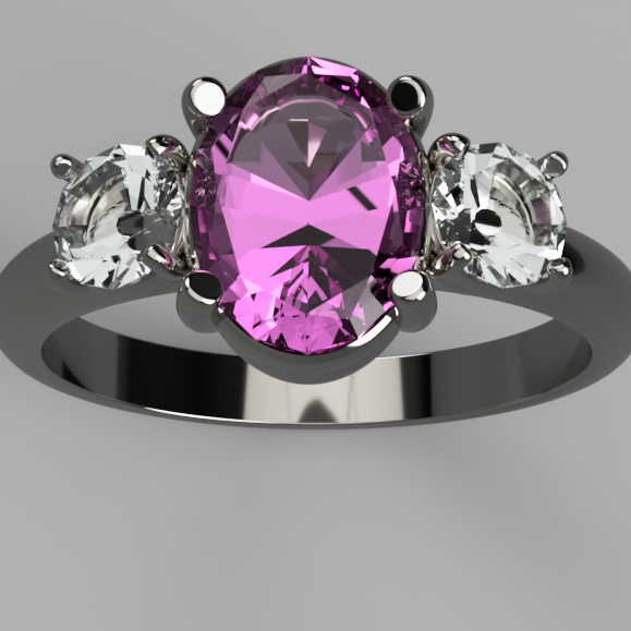Oval Pink Tourmaline & Diamond Ring – Made to Order