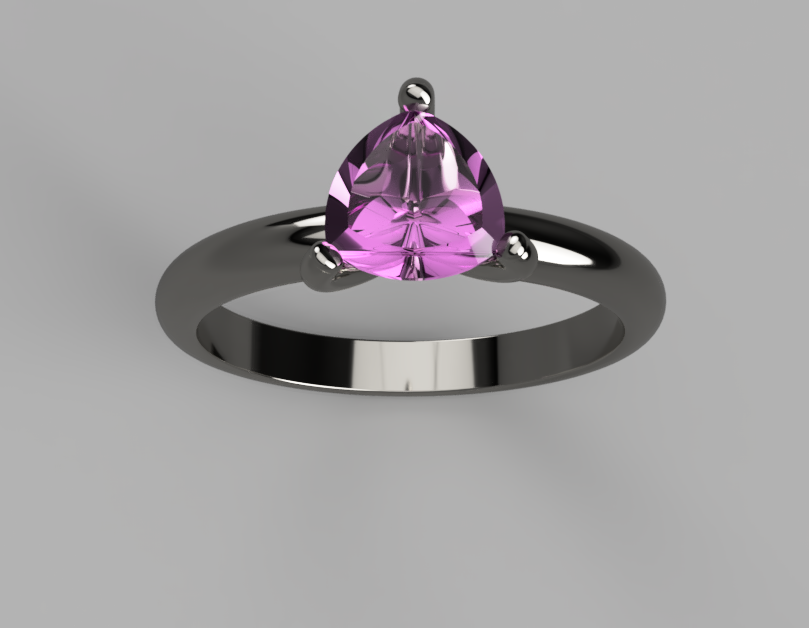 Trillion Pink Tourmaline Engagement Ring — Made to Order