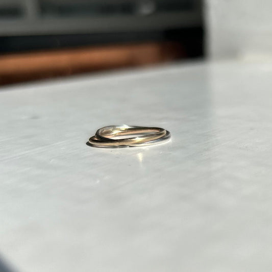 Intertwined Silver and Gold Mini Ring