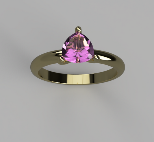 Trillion Pink Tourmaline Engagement Ring — Made to Order